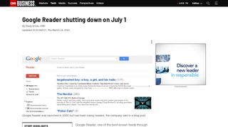 
                            8. Google Reader shutting down on July 1 - CNN - CNN.com