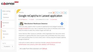 
                            12. Google reCaptcha in Laravel application | Codingo Tuts