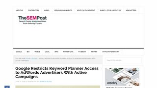 
                            10. Google Restricts Keyword Planner Access to AdWords Advertisers ...