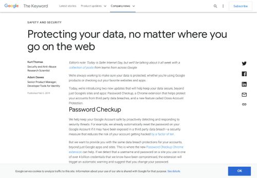 
                            5. Google rolls out Password Checkup and Cross Account Protection