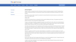 
                            11. Google Scholar Support for Libraries