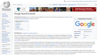 
                            9. Google Search Console – Wikipedia