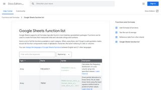 
                            5. Google Sheets function list - Docs Editors Help - Google Support