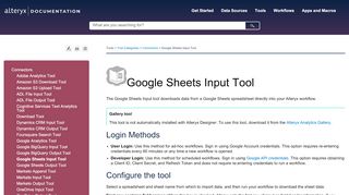 
                            9. Google Sheets Input Tool - Alteryx Help and Documentation