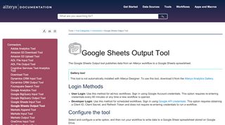 
                            10. Google Sheets Output Tool - Alteryx Help and Documentation