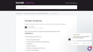 
                            6. Google shopping | Textalk Webshop Help Center