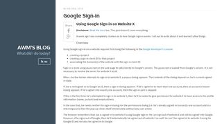 
                            12. Google Sign-in · awm's blog