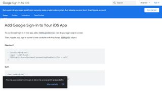 
                            1. Google Sign-In for iOS | Google Developers