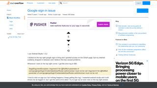 
                            11. Google sign in issue - Stack Overflow