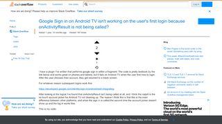 
                            12. Google Sign in on Android TV isn't working on the user's first ...