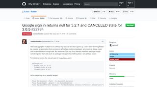 
                            4. Google sign in returns null for 3.2.1 and CANCELED state for 3.0.5 ...