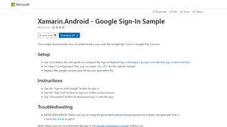 
                            2. Google Sign-In Sample - Xamarin