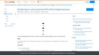 
                            1. Google sign-in using Javascript API without triggering popup ...