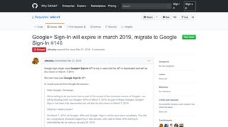 
                            13. Google+ Sign-In will expire in march 2019, migrate to Google Sign ...