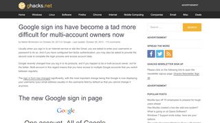 
                            4. Google sign ins have become a tad more difficult for multi-account ...