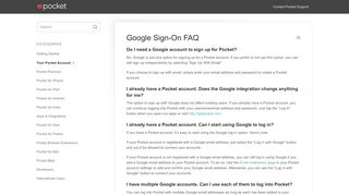 
                            13. Google Sign-On FAQ - Pocket Support