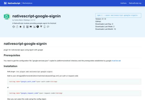 
                            2. Google Signin | NativeScript Marketplace