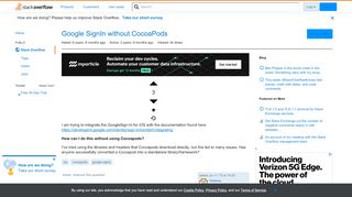 
                            11. Google SignIn without CocoaPods - Stack Overflow