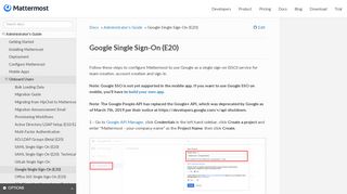 
                            9. Google Single Sign-On (E20) — Mattermost 5.8 documentation