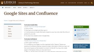 
                            12. Google Sites and Confluence | Library & Technology Services