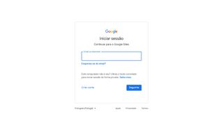 
                            2. Google Sites: início de sessão