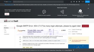 
                            2. Google SMTP Error: 454 4.7.0 Too many login attempts, please try ...