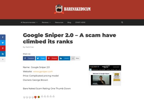 
                            8. Google Sniper 2.0 - A scam have climbed its ranks - Bare Naked Scam