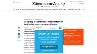 
                            10. Google speichert Wlan-Passwörter von Android unverschlüsselt ...