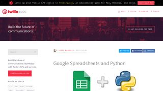 
                            13. Google Spreadsheets and Python - Twilio