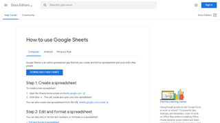 
                            5. Google Tabellen verwenden - Computer - Docs-Editoren-Hilfe
