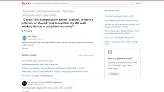 
                            13. 'Google Talk authentication failed' problem. Is there a solution ...