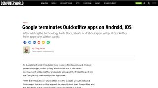 
                            11. Google terminates Quickoffice apps on Android, iOS | Computerworld