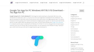 
                            1. Google Tez App for PC Windows XP/7/8.1/10 Download - Tez For PC