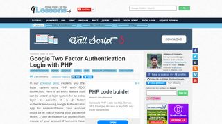 
                            3. Google Two Factor Authentication Login with PHP - 9Lessons