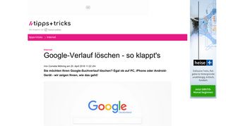 
                            11. Google-Verlauf löschen - so klappt's - Heise