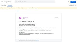 
                            4. Google Voice Sign up - Google Product Forums