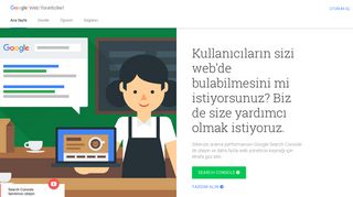 
                            4. Google Web Yöneticileri – Destek, Öğrenme, İletişim ve Search Console