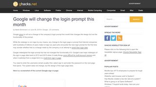 
                            5. Google will change the login prompt this month - gHacks ...