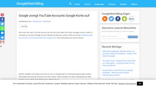 
                            9. Google zwingt YouTube-Accounts Google Konto auf - GWB