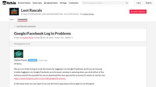
                            9. Google/Facebook Log In Problems - Loot Rascals community - itch.io