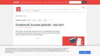 
                            6. Googlemail: Account gehackt - was tun? - CHIP