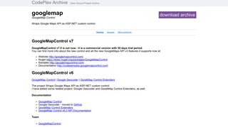 
                            7. GoogleMap Control - CodePlex Archive