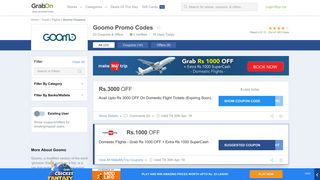 
                            2. Goomo Coupons & Offers | FLAT ₹1500 OFF Flight Codes | Feb 2019