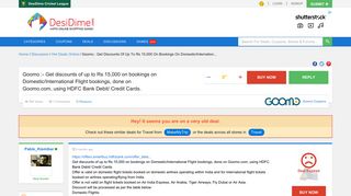 
                            9. Goomo :- Get discounts of up to Rs 15,000 on bookings on Domestic ...