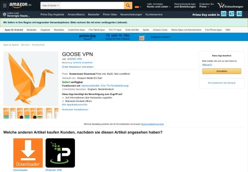 
                            7. GOOSE VPN: Amazon.de: Apps für Android