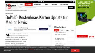 
                            6. GoPal 5: Kostenloses Kartenupdate für Medion-Navis - Computer Bild