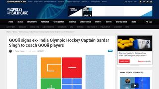 
                            10. GOQii signs ex- India Olympic Hockey Captain Sardar Singh to coach ...