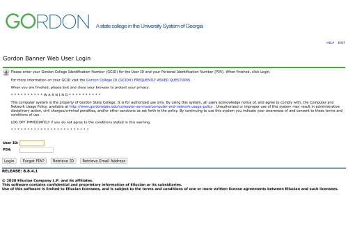 
                            11. Gordon Banner Web User Login