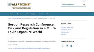 
                            10. Gordon Research Conference: Risk and Regulation in a Multi-Toxin ...