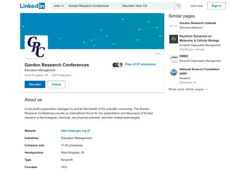
                            9. Gordon Research Conferences | LinkedIn